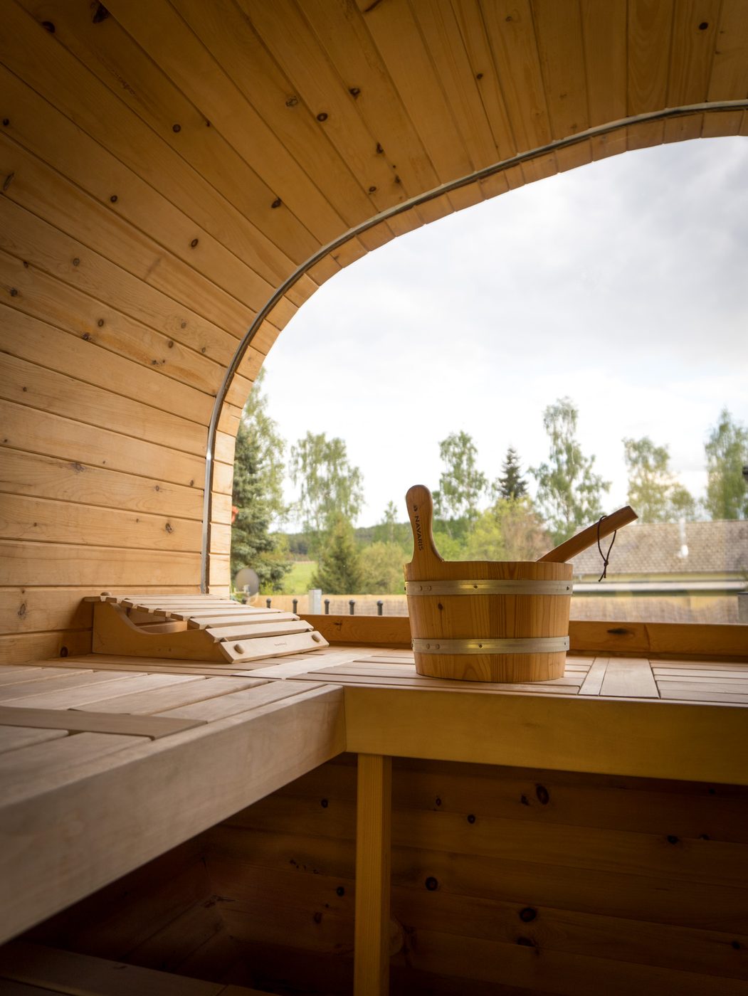 Sauna s výhledem do krajiny